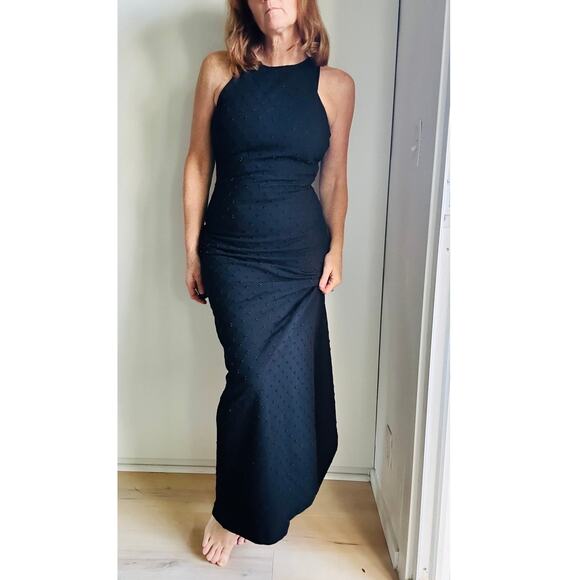 BELLE Badgley Mischka Black Formal Gown Beaded Size 0 Black Tie Party Prom - Picture 10 of 12